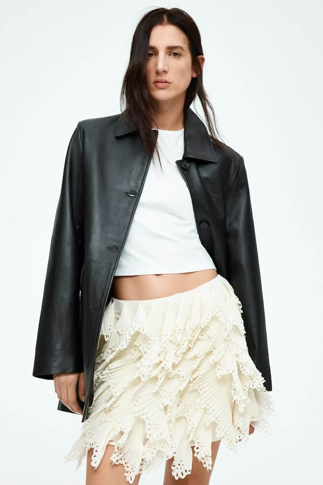 Chân váy chiffon diềm nhún